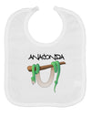 Anaconda Design Green Text Baby Bib