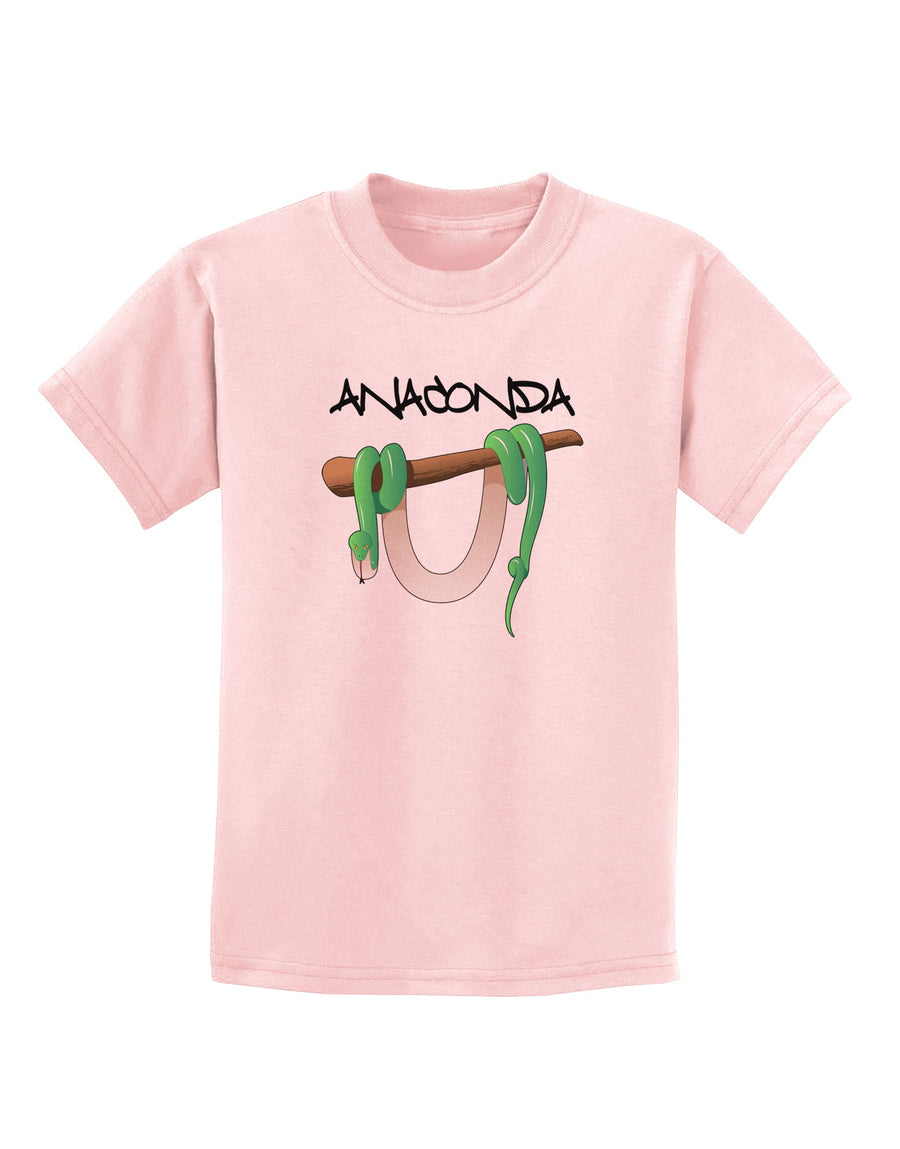 Anaconda Design Green Text Childrens T-Shirt-Childrens T-Shirt-TooLoud-White-X-Small-Davson Sales