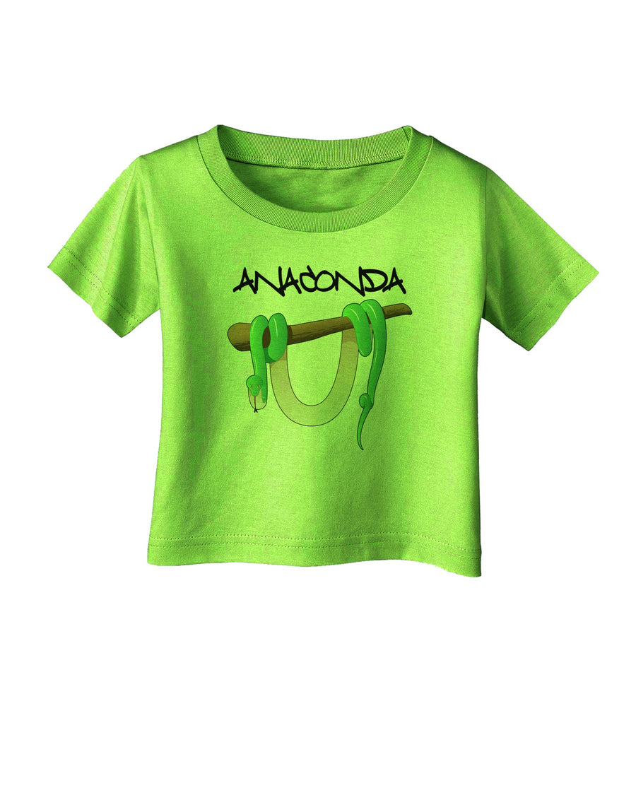 Anaconda Design Green Text Infant T-Shirt-Infant T-Shirt-TooLoud-White-06-Months-Davson Sales