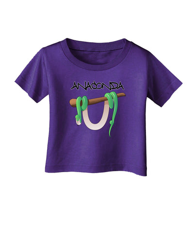 Anaconda Design Green Text Infant T-Shirt Dark-Infant T-Shirt-TooLoud-Purple-06-Months-Davson Sales