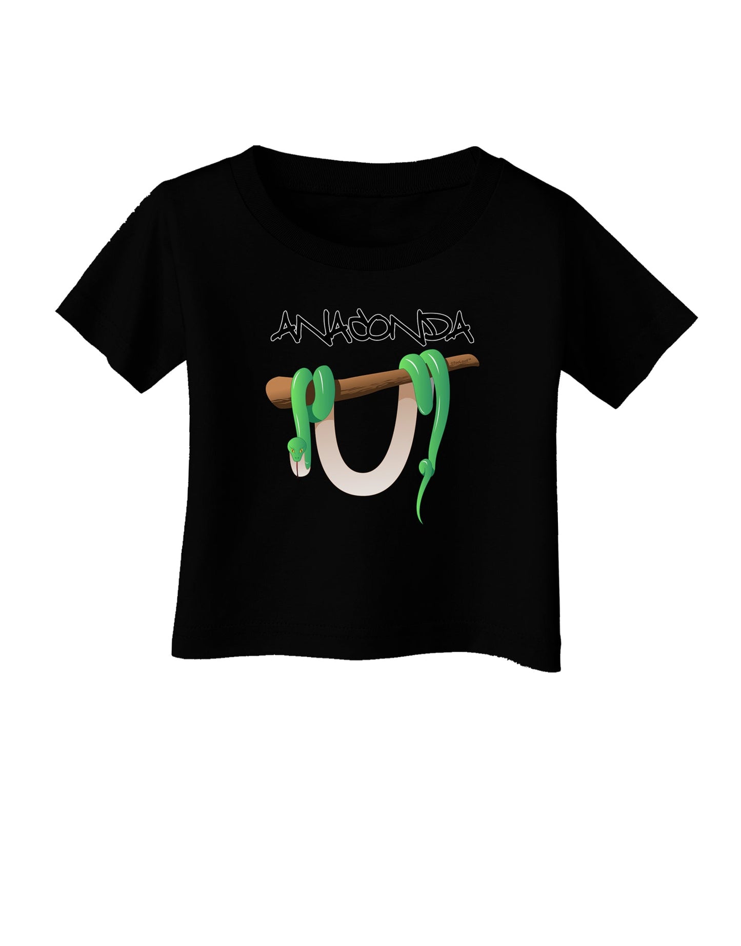Anaconda Design Green Text Infant T-Shirt Dark-Infant T-Shirt-TooLoud-Black-06-Months-Davson Sales