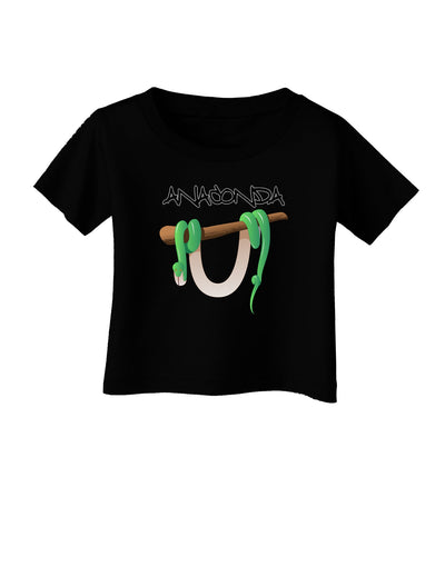 Anaconda Design Green Text Infant T-Shirt Dark-Infant T-Shirt-TooLoud-Black-06-Months-Davson Sales