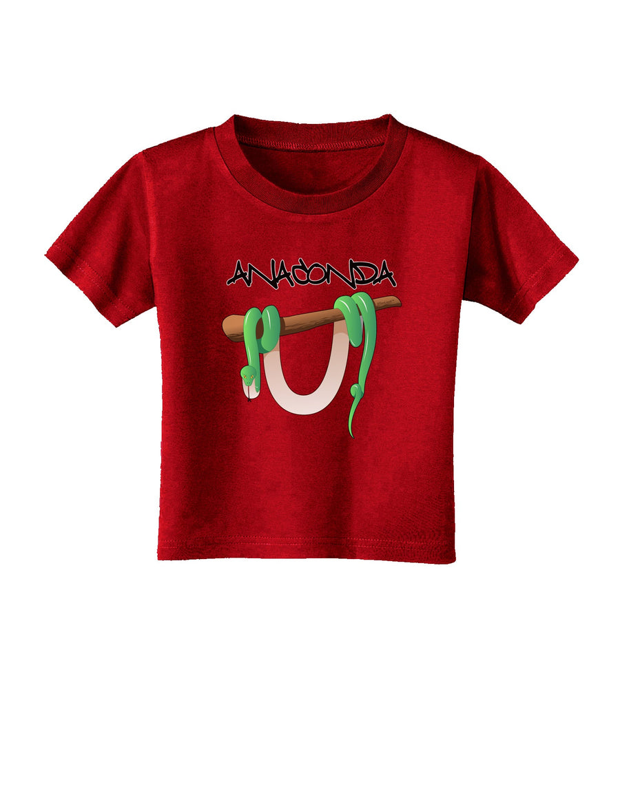 Anaconda Design Green Text Toddler T-Shirt Dark-Toddler T-Shirt-TooLoud-Black-2T-Davson Sales