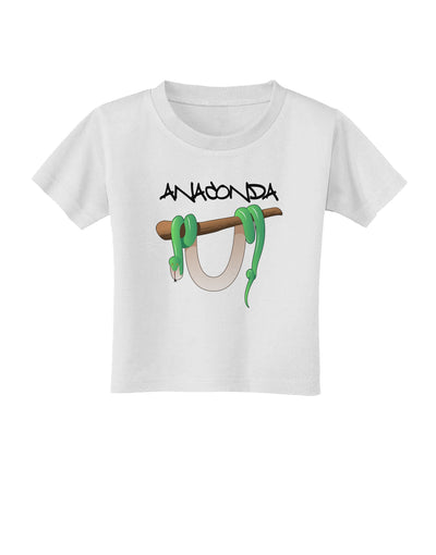 Anaconda Design Green Text Toddler T-Shirt-Toddler T-Shirt-TooLoud-White-2T-Davson Sales