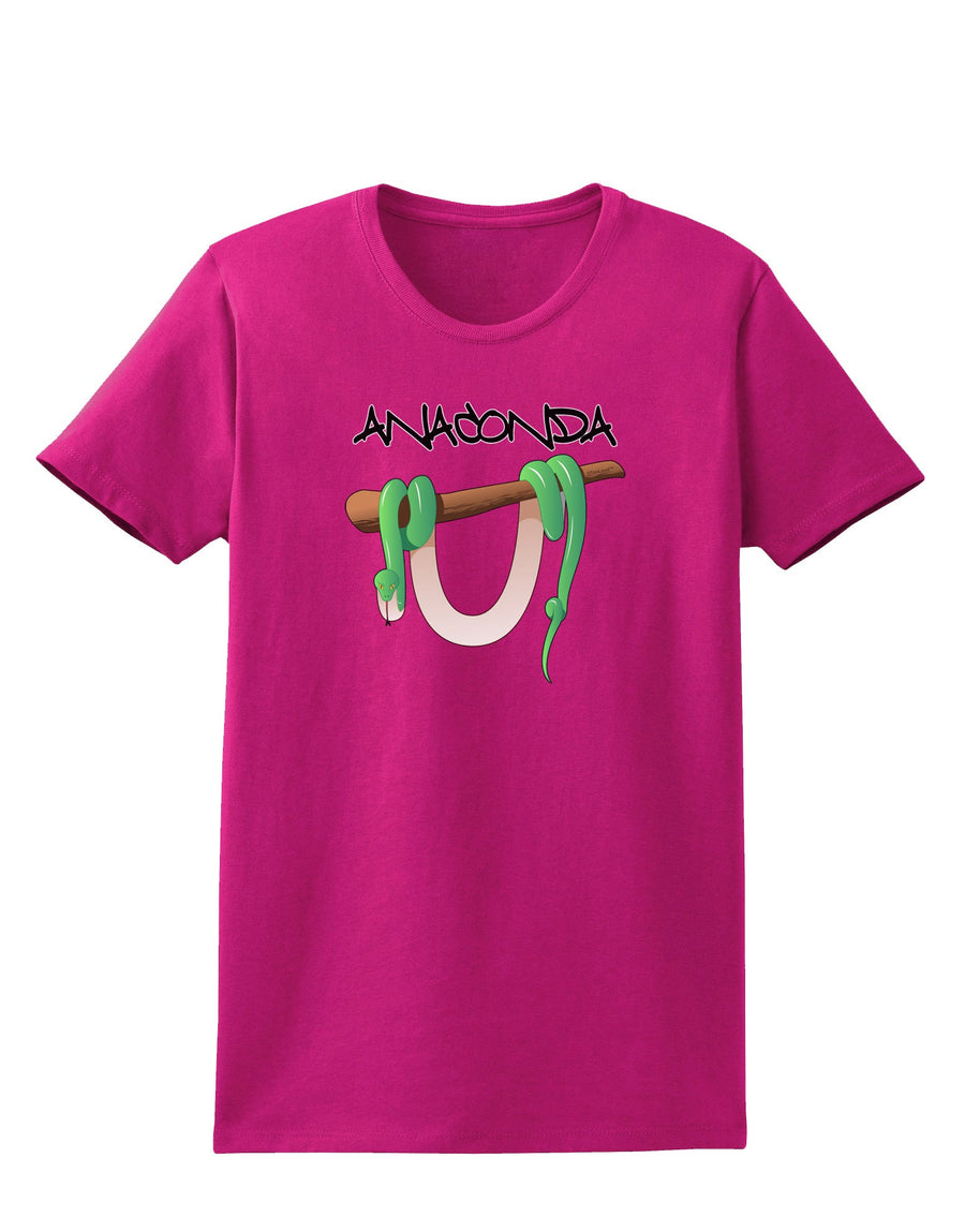 Anaconda Design Green Text Womens Dark T-Shirt-Womens T-Shirt-TooLoud-Black-X-Small-Davson Sales