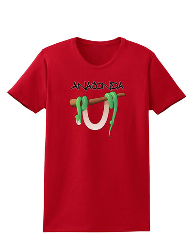 Anaconda Design Green Text Womens Dark T-Shirt-Womens T-Shirt-TooLoud-Red-X-Small-Davson Sales