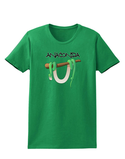 Anaconda Design Green Text Womens Dark T-Shirt-Womens T-Shirt-TooLoud-Kelly-Green-X-Small-Davson Sales