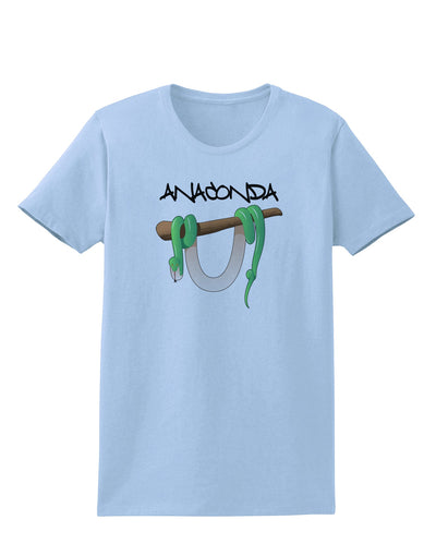 Anaconda Design Green Text Womens T-Shirt-Womens T-Shirt-TooLoud-Light-Blue-X-Small-Davson Sales