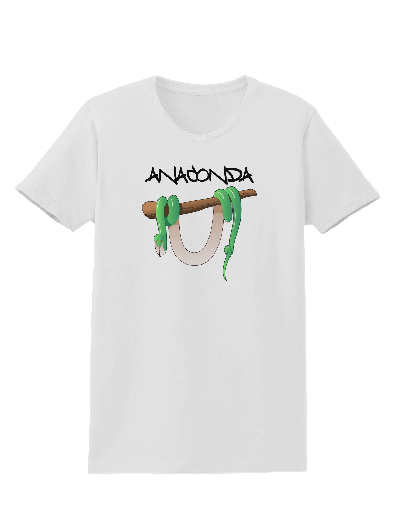 Anaconda Design Green Text Womens T-Shirt-Womens T-Shirt-TooLoud-White-X-Small-Davson Sales