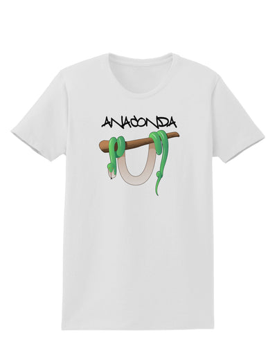 Anaconda Design Green Text Womens T-Shirt-Womens T-Shirt-TooLoud-White-X-Small-Davson Sales