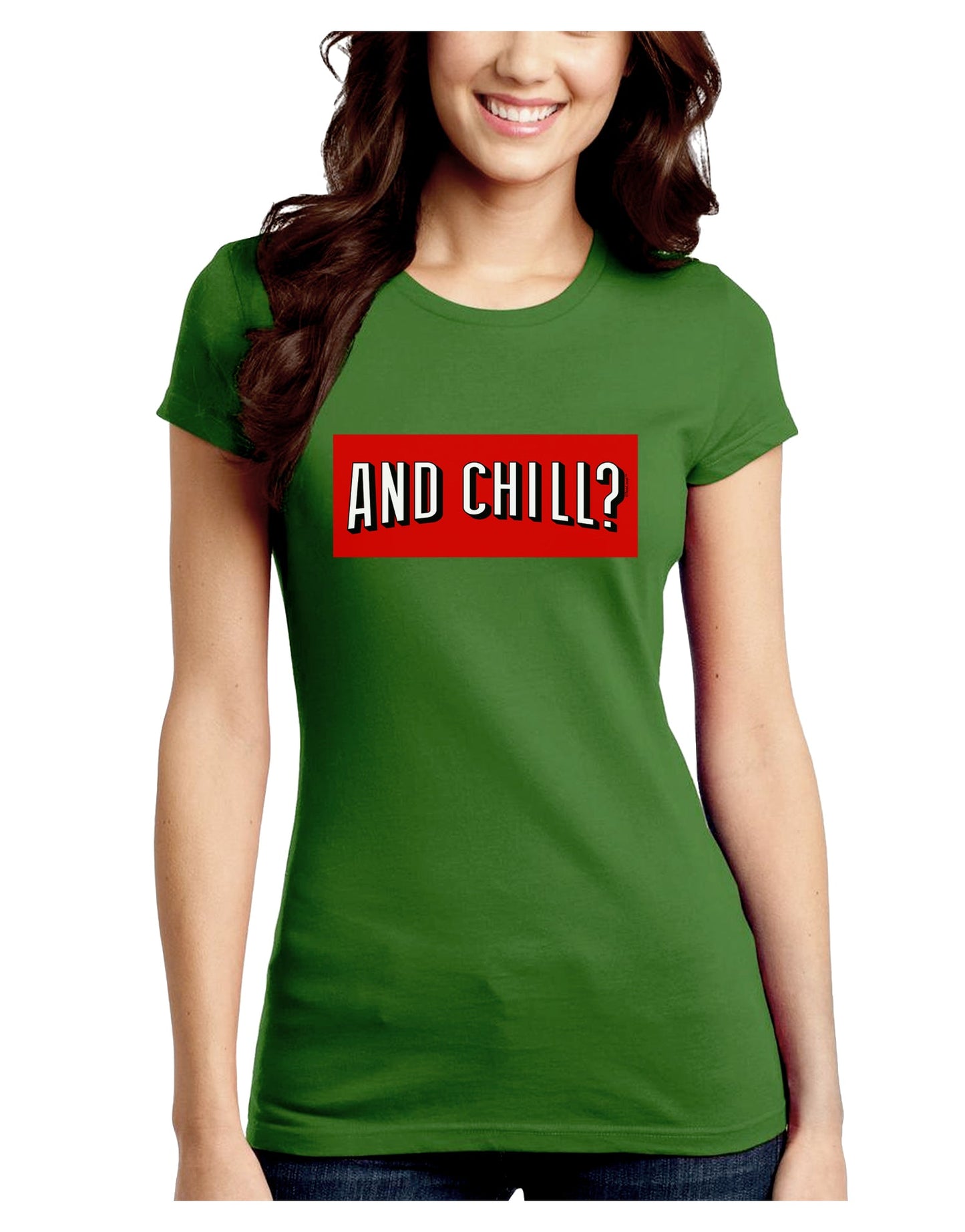 And Chill Juniors Crew Dark T-Shirt-T-Shirts Juniors Tops-TooLoud-Kiwi-Green-Juniors Fitted Small-Davson Sales