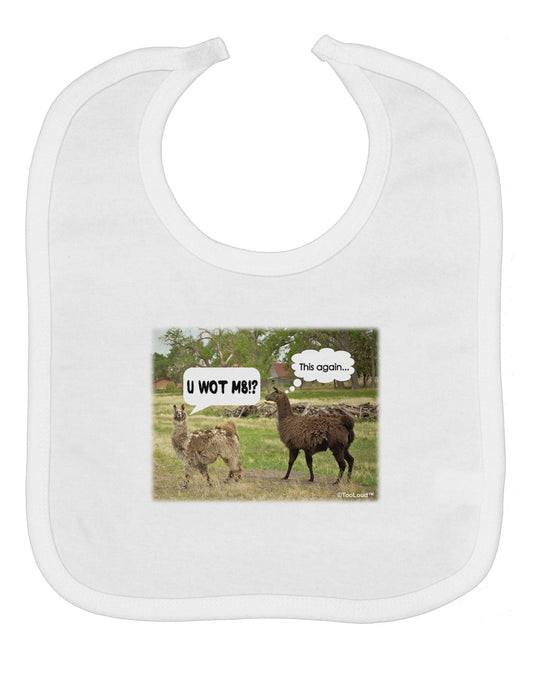 Angry Standing Llamas Baby Bib by TooLoud
