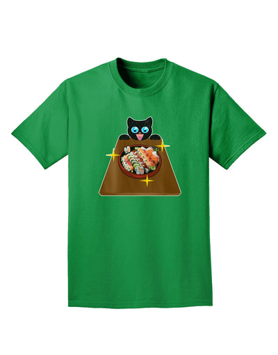 Anime Cat Loves Sushi Adult Dark T-Shirt by TooLoud-Mens T-Shirt-TooLoud-Kelly-Green-Small-Davson Sales