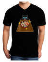 Anime Cat Loves Sushi Adult Dark V-Neck T-Shirt by TooLoud-Mens V-Neck T-Shirt-TooLoud-Black-Small-Davson Sales