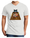 Anime Cat Loves Sushi Adult V-Neck T-shirt by TooLoud-Mens V-Neck T-Shirt-TooLoud-White-Small-Davson Sales