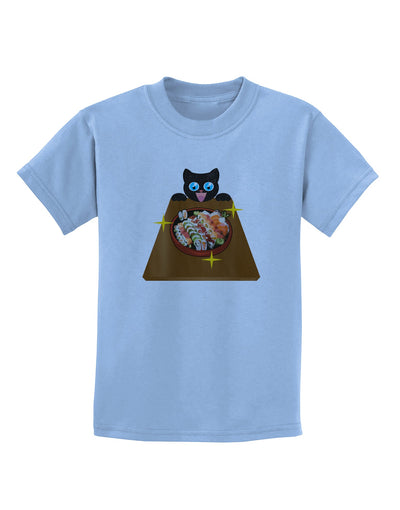 Anime Cat Loves Sushi Childrens T-Shirt by TooLoud-Childrens T-Shirt-TooLoud-Light-Blue-X-Small-Davson Sales