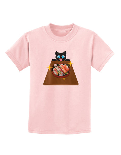 Anime Cat Loves Sushi Childrens T-Shirt by TooLoud-Childrens T-Shirt-TooLoud-PalePink-X-Small-Davson Sales