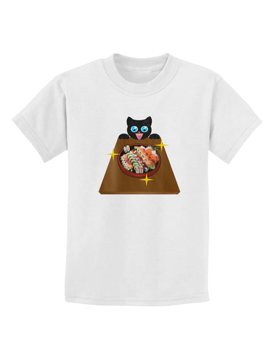 Anime Cat Loves Sushi Childrens T-Shirt by TooLoud-Childrens T-Shirt-TooLoud-White-X-Small-Davson Sales