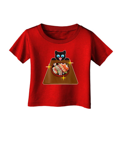 Anime Cat Loves Sushi Infant T-Shirt Dark by TooLoud-Infant T-Shirt-TooLoud-Red-06-Months-Davson Sales