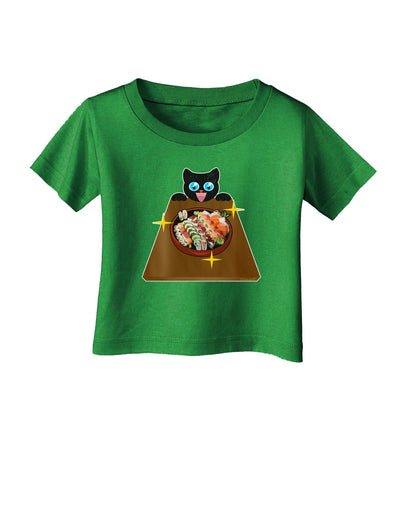 Anime Cat Loves Sushi Infant T-Shirt Dark by TooLoud-Infant T-Shirt-TooLoud-Clover-Green-06-Months-Davson Sales