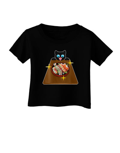 Anime Cat Loves Sushi Infant T-Shirt Dark by TooLoud-Infant T-Shirt-TooLoud-Black-06-Months-Davson Sales