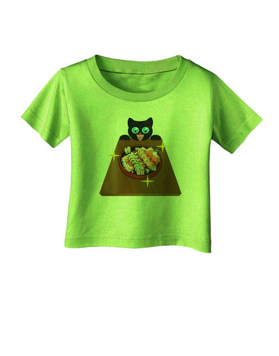 Anime Cat Loves Sushi Infant T-Shirt by TooLoud-Infant T-Shirt-TooLoud-Lime-Green-06-Months-Davson Sales