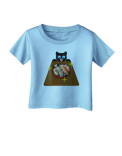 Anime Cat Loves Sushi Infant T-Shirt by TooLoud-Infant T-Shirt-TooLoud-Aquatic-Blue-06-Months-Davson Sales