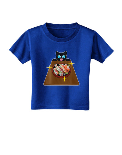 Anime Cat Loves Sushi Toddler T-Shirt Dark by TooLoud-Toddler T-Shirt-TooLoud-Royal-Blue-2T-Davson Sales