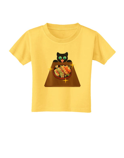 Anime Cat Loves Sushi Toddler T-Shirt by TooLoud-Toddler T-Shirt-TooLoud-Yellow-2T-Davson Sales