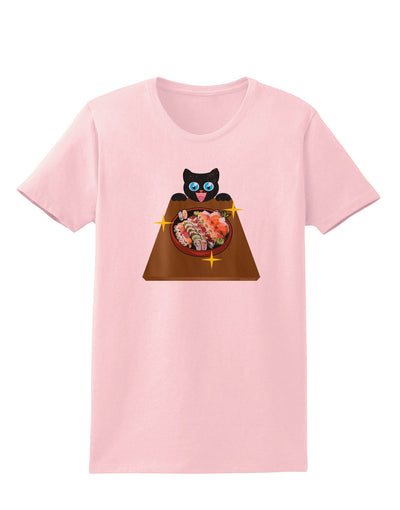 Anime Cat Loves Sushi Womens T-Shirt by TooLoud-Womens T-Shirt-TooLoud-PalePink-X-Small-Davson Sales