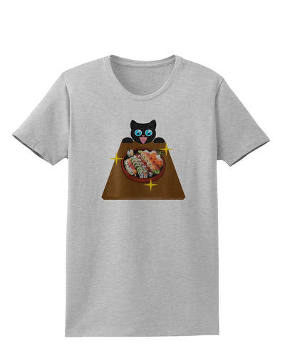 Anime Cat Loves Sushi Womens T-Shirt by TooLoud-Womens T-Shirt-TooLoud-AshGray-X-Small-Davson Sales