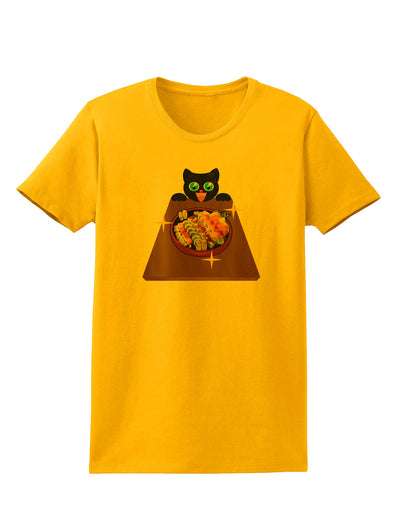 Anime Cat Loves Sushi Womens T-Shirt by TooLoud-Womens T-Shirt-TooLoud-Gold-X-Small-Davson Sales