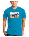 Antique Vehicle Adult Dark V-Neck T-Shirt-TooLoud-Turquoise-Small-Davson Sales