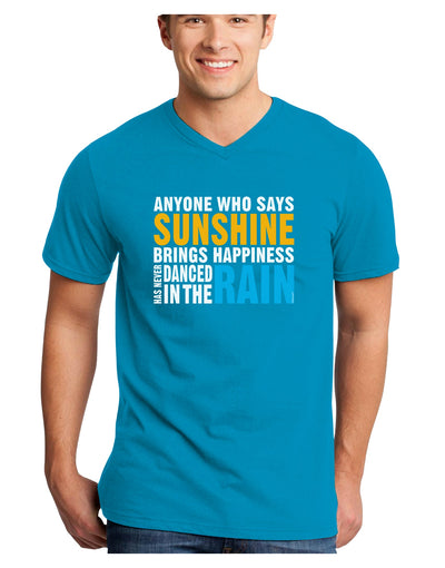 Anyone Who Says Sunshine Inspirational Quote Adult Dark V-Neck T-Shirt-TooLoud-Turquoise-Small-Davson Sales