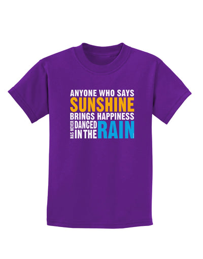 Anyone Who Says Sunshine Inspirational Quote Childrens Dark T-Shirt-Childrens T-Shirt-TooLoud-Purple-X-Small-Davson Sales