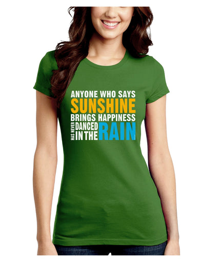 Anyone Who Says Sunshine Inspirational Quote Juniors Crew Dark T-Shirt-T-Shirts Juniors Tops-TooLoud-Kiwi-Green-Juniors Fitted Small-Davson Sales