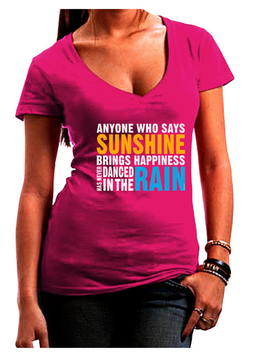 Anyone Who Says Sunshine Inspirational Quote Juniors V-Neck Dark T-Shirt-Womens V-Neck T-Shirts-TooLoud-Hot-Pink-Juniors Fitted Small-Davson Sales