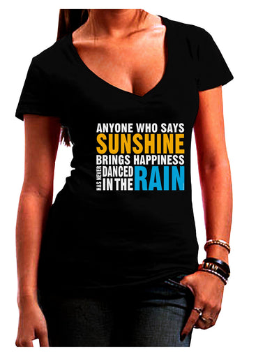 Anyone Who Says Sunshine Inspirational Quote Juniors V-Neck Dark T-Shirt-Womens V-Neck T-Shirts-TooLoud-Black-Juniors Fitted Small-Davson Sales