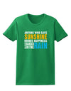 Anyone Who Says Sunshine Inspirational Quote Womens Dark T-Shirt-TooLoud-Kelly-Green-X-Small-Davson Sales