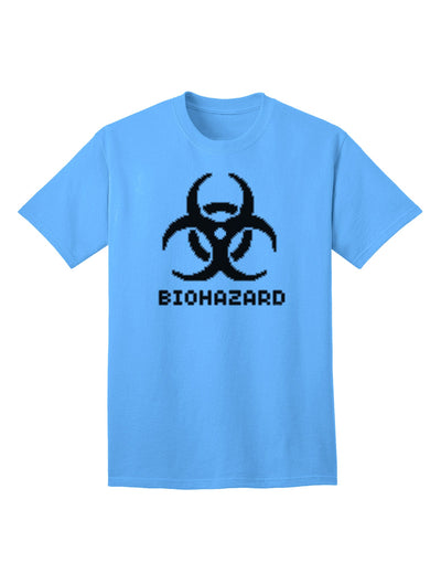 Apocalyptic Adult T-Shirt featuring Biohazard Symbol Pixels-Mens T-shirts-TooLoud-Aquatic-Blue-Small-Davson Sales