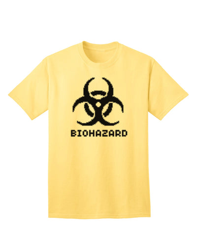 Apocalyptic Adult T-Shirt featuring Biohazard Symbol Pixels-Mens T-shirts-TooLoud-Yellow-Small-Davson Sales