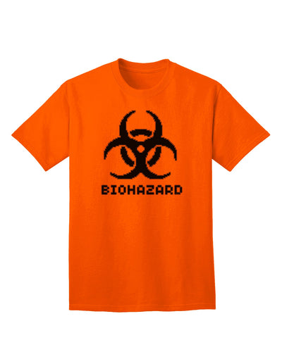 Apocalyptic Adult T-Shirt featuring Biohazard Symbol Pixels-Mens T-shirts-TooLoud-Orange-Small-Davson Sales