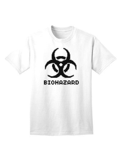 Apocalyptic Adult T-Shirt featuring Biohazard Symbol Pixels-Mens T-shirts-TooLoud-White-Small-Davson Sales