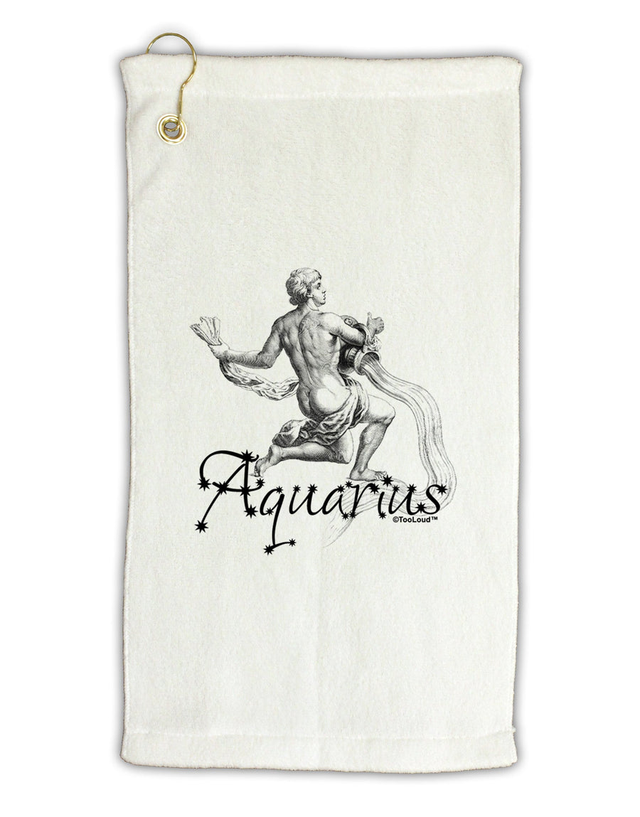 Aquarius Illustration Micro Terry Gromet Golf Towel 11&#x22;x19-Golf Towel-TooLoud-White-Davson Sales