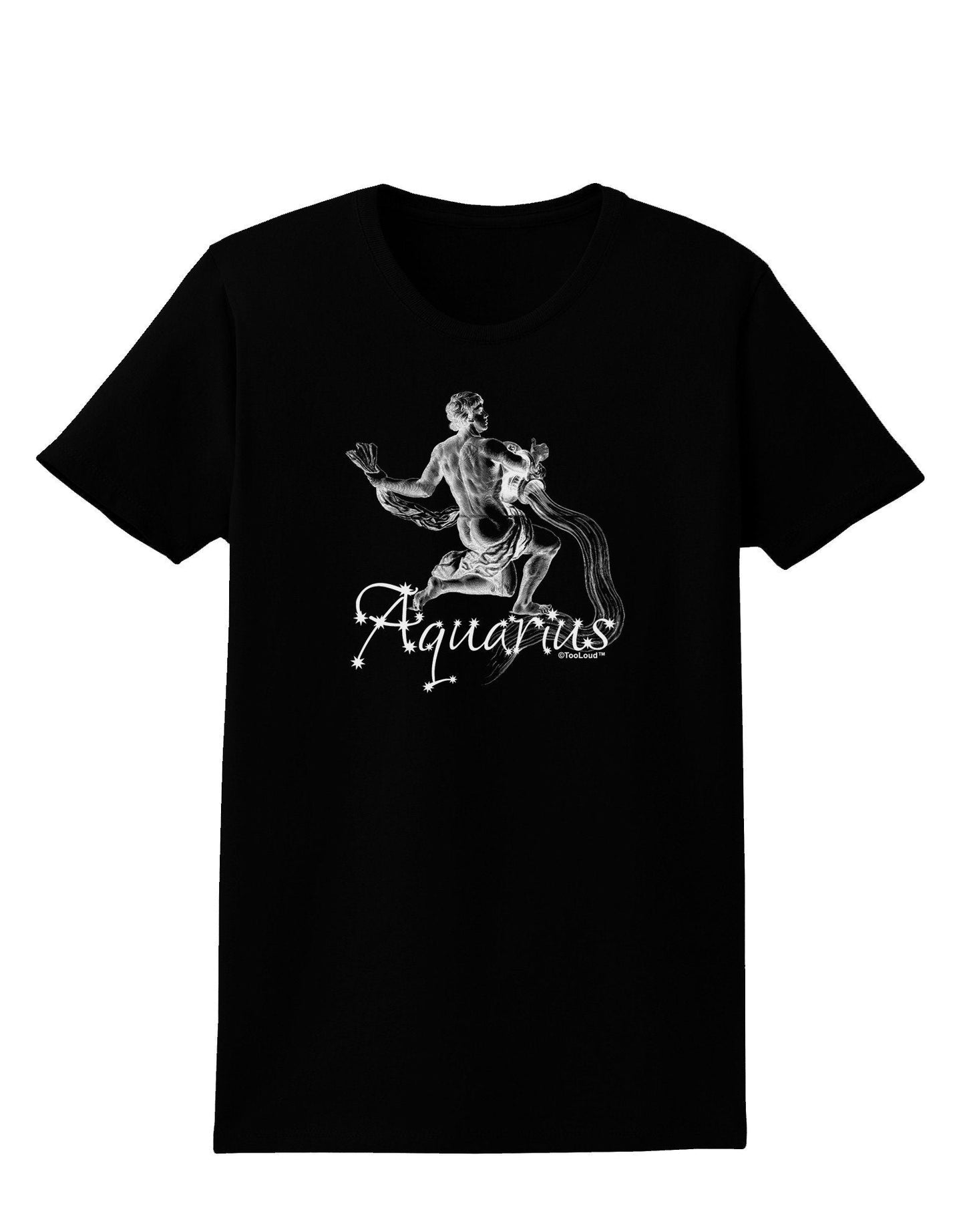 Aquarius Illustration Womens Dark T-Shirt-TooLoud-Black-XXX-Large-Davson Sales