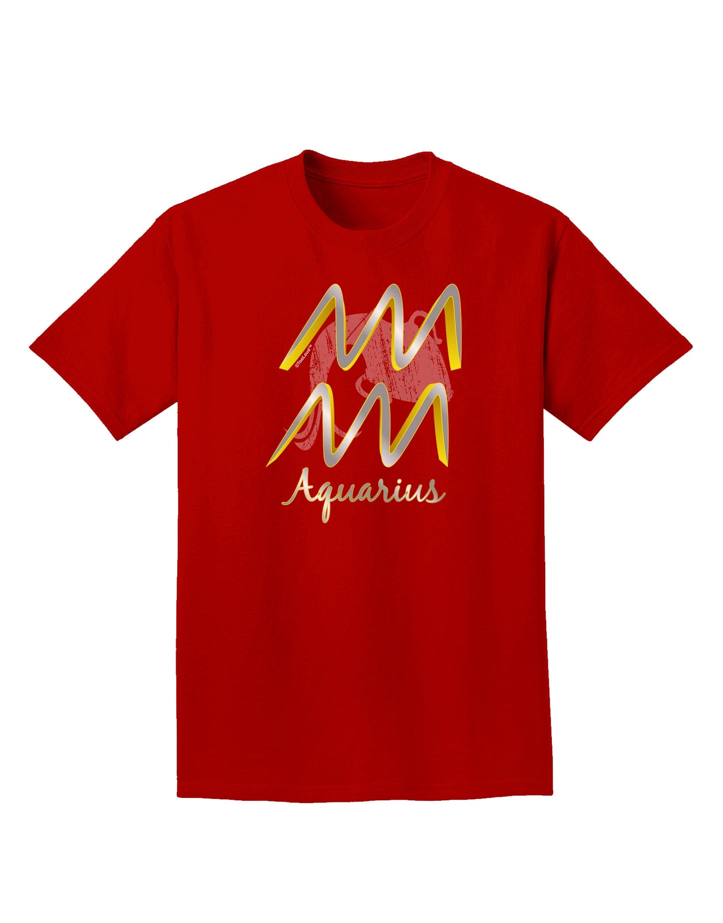 Aquarius Symbol Adult Dark T-Shirt-Mens T-Shirt-TooLoud-Red-Small-Davson Sales