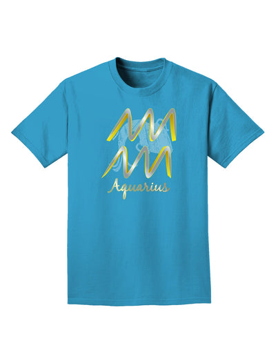 Aquarius Symbol Adult Dark T-Shirt-Mens T-Shirt-TooLoud-Turquoise-Small-Davson Sales