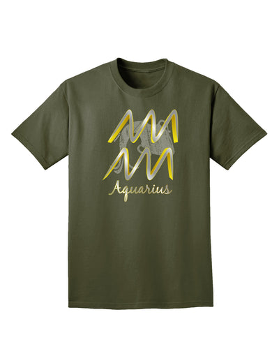 Aquarius Symbol Adult Dark T-Shirt-Mens T-Shirt-TooLoud-Military-Green-Small-Davson Sales