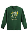 Aquarius Symbol Adult Long Sleeve Dark T-Shirt-TooLoud-Dark-Green-Small-Davson Sales