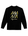 Aquarius Symbol Adult Long Sleeve Dark T-Shirt-TooLoud-Black-Small-Davson Sales